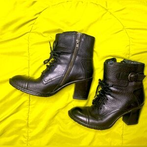 Born Combat Boot Chunky Heel
